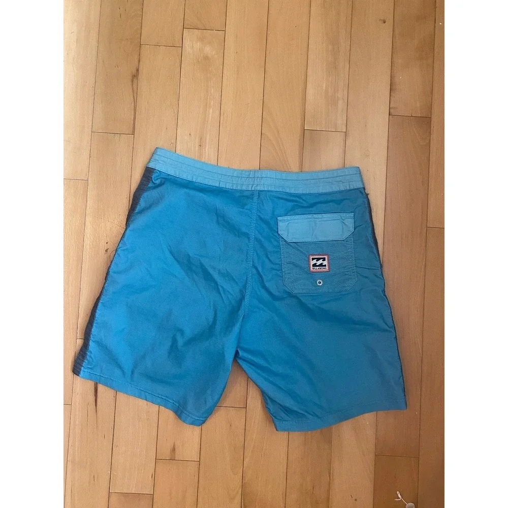 Billabong Board Shorts Mens 32 Blue Lo Tides Striped Recycler Swim Trunks